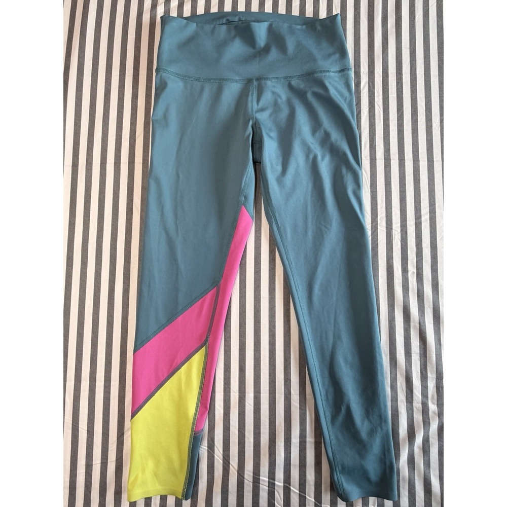 Cotopaxi High Rise Mariposa 7/8 Leggings Colorblock Submarine Green Neon Medium